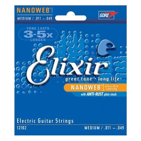 Elguitarstrenge - ELIXIR - 12102 - Nanoweb - Medium - Styrke 11-49