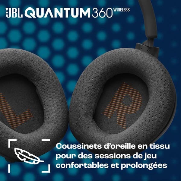 Trådlösa spelhörlurar - JBL - Quantum 360 - cyan - Bluetooth - batteritid 22 h