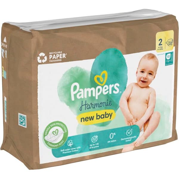 PAMPERS Harmony blöjor ark. 2 (32 st)
