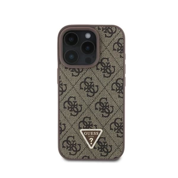 Coque til Apple iPhone 16 Pro Edition 4G Strass Triangle Metalliseret Guess Sort
