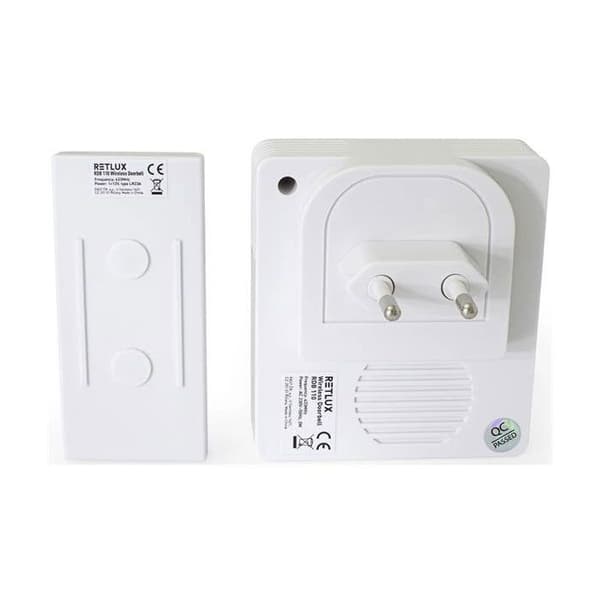 RETLUX RDB 110 dörrklocka 230V tryckknapp med batteri