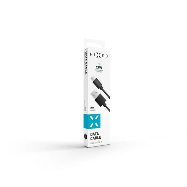Data- och laddningskabel - FIXED - USB 2.0 - 2 meter - 20W - Svart