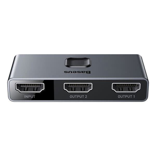 HDMI-switch - BASEUS - MATRIX - 2-i-1 eller 1-i-2 - Farve: Rumgrå