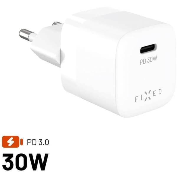 Lader - strømadapter Fixed Mini fast lader 1x USB-C 3A (FIXCG30M-C-WH)