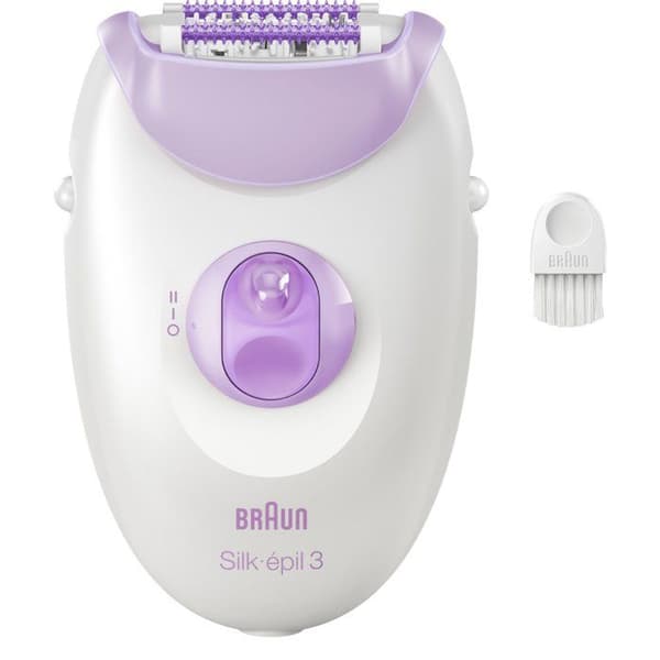 Elektrisk epilator - BRAUN - SE3-031 - 2 tilstande - Hvid / Rosa