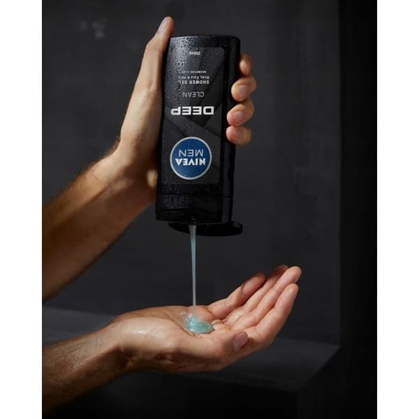 Duschgel - NIVEA - Men Deep Clean - 250ml - til krop, ansigt og hår