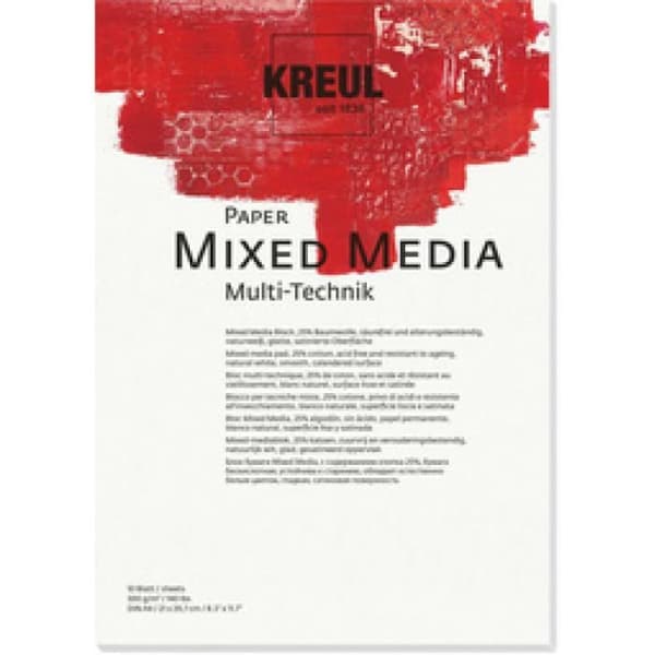 KREUL Blok til kunstnere Papir Mixed Media, A4, 10 ark 0,000000 Sort