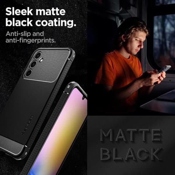 Spigen Rugged Armor Cover til Samsung Galaxy A25 5G (Sort)
