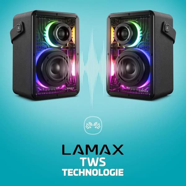 Bluetooth-högtalare - LAMAX - CyberWave1 - 50 W - Bluetooth 5.3 - IPX6