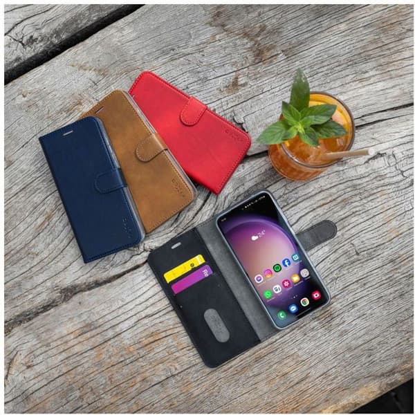 Etui til telefon - FIXED - Opus - Samsung Galaxy S25 - TPU og kunstlæder - Sort