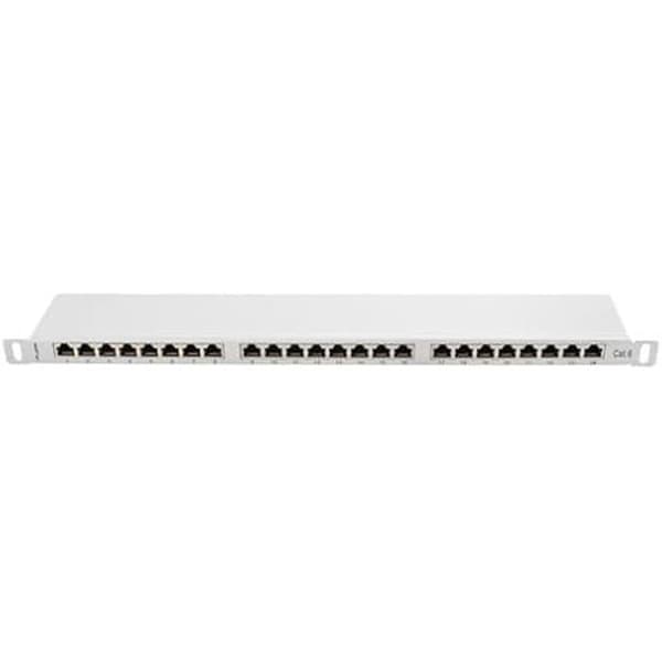 Patch Panel - LANBERG - 24 porte - Cat. 6 - Skærmet - 0.5U - Grå