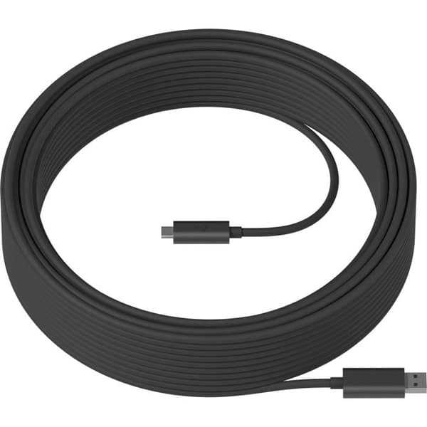 USB A til USB C-kabel - Logitech - 939-001802 - 25 m - USB 3.2 Gen 2 - Sort