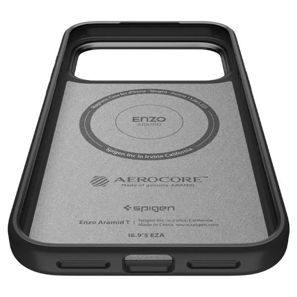 Spigen Enzo Aramid T MagSafe Cover til iPhone 17 Pro - Sort