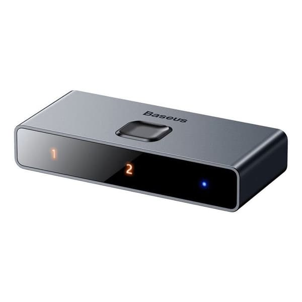 HDMI-switch - BASEUS - MATRIX - 2-i-1 eller 1-i-2 - Farve: Rumgrå