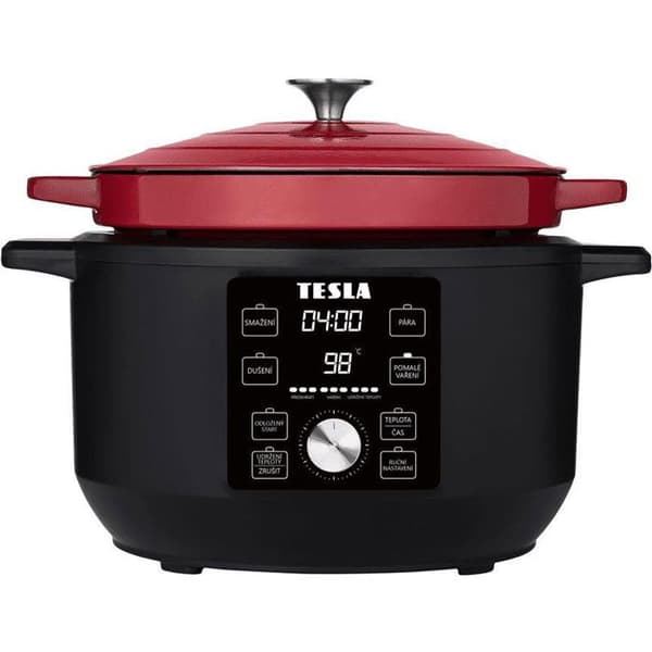 Multifunktionel gryde - TESLA - MC600 - 5,6 L - 1500 W - Sort og Rød