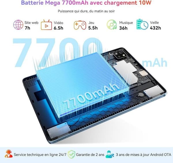 Tablett - BLACKVIEW - Tab 60 Pro - 10,1" HD+ - 128 Go - Android 14 - Grön