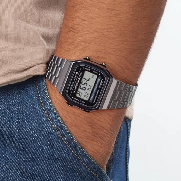 Ur - Casio - A168WEGG-1BEF - Unisex - Sort - Rustfrit stål - Digital