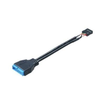 Intern USB-adapter - AKASA - 19-pin USB 3.0 header - 9-pin USB header - 10 m - sort