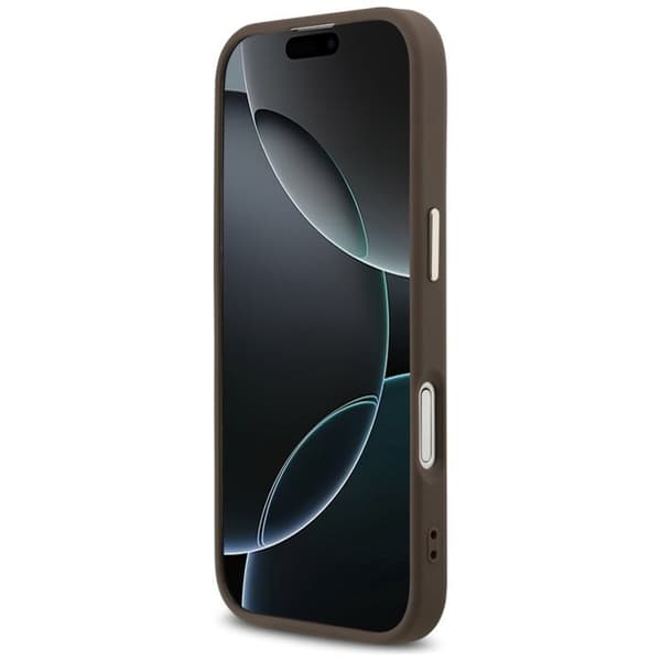 Coque Guess Hardcase 4G Triangle Logo MagSafe för iPhone 17 - Brun