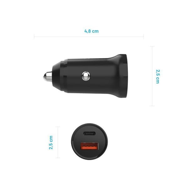 Bil laddare - FIXED - FIXCC20N-CU-BK - USB - Type-C - 20 W