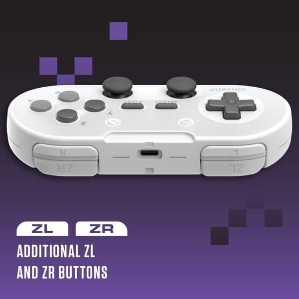 Trådløs controller - RetroBit Legacy 16 Grå - Switch, PC, Steam, Raspberry Pi, SNES, Android
