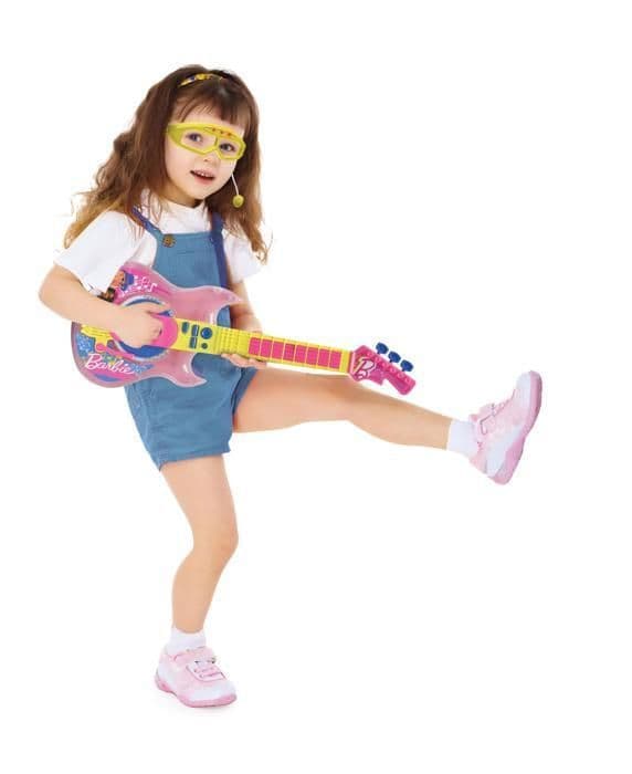 Ljus Elektrisk Gitarr med Glasögon och Mikrofon Barbie