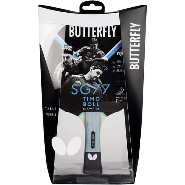 terfly SG77 Bordtennisbat Sort og Rød - 85027