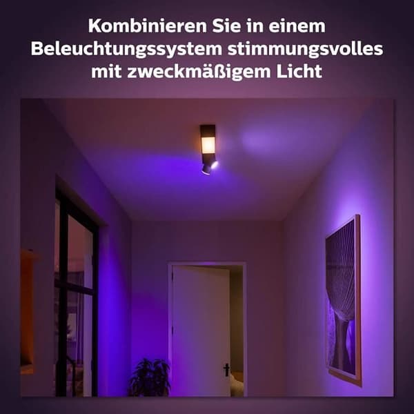 Loftlampe med spots - PHILIPS - Hue Centris - Sort - Bluetooth - Energiklasse A+