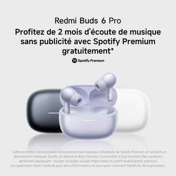 Redmi Buds 6 Pro Black trådløse Bluetooth høretelefoner