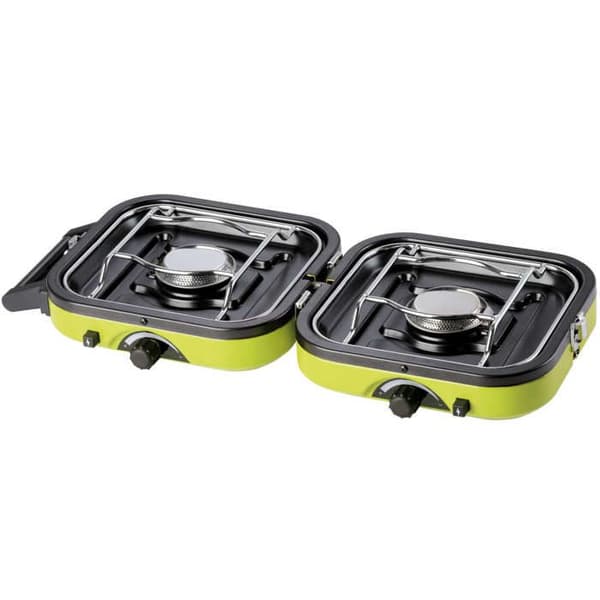 Kompakt dubbel campingkök med grill