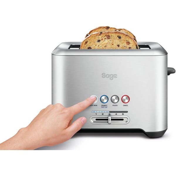 Brødrister - SAGE - BTA720 - 2 skiver - 1000 W - Rustfrit stål sølv