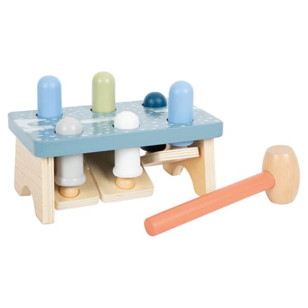 Trælegetøj - SMALL FOOT - PUNCH - Lys blå - 6 multicolore pinde - Fra 12 måneder