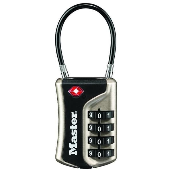 MASTER LOCK TSA hänglås med flexibel stålvajer - 35 mm