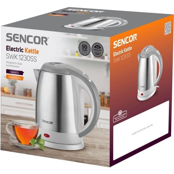 Elkedel - SENCOR - SWK 1230SS - Rustfrit stål - 1,2 L - 2000 W