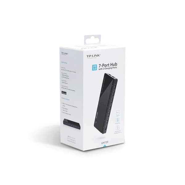 HUB - TP-LINK - UH720 - 7 porte USB 3.0 - Hurtig opladning - Sort