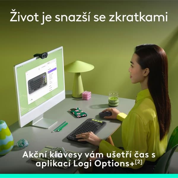 Trådløst tastatur - LOGITECH - Pop Icon - Graphite - 85 taster - Stille - US INTL