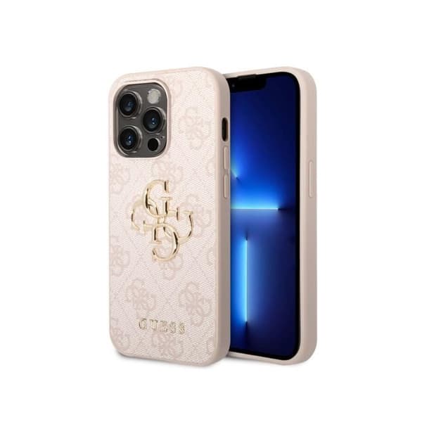 Coque för Apple iPhone 15 Pro Max PU 4G Big Guess Rosa