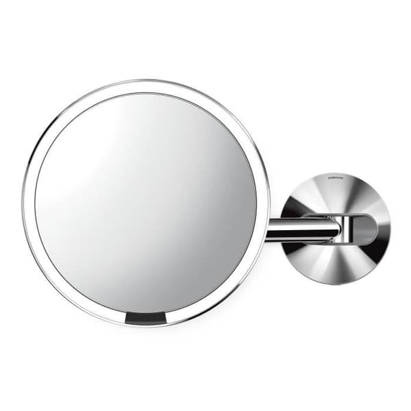 Simplehuman vægspejl med ledning i poleret stål til makeup - Grå