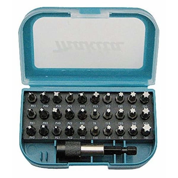 Sæt med bits - MAKITA - P-733 - 31 dele - 1/4 - Hurtig bits-holder