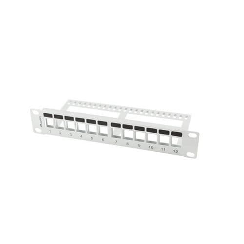 Patchpanel - Lanberg - PPKS-9112-S - 12 porte - 1U - Grå metal