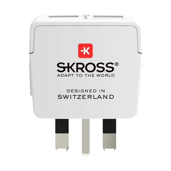 Rejseadapter Europa til UK + USB A + CPD 20W