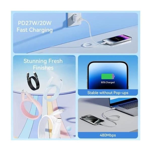 USB 2.0-kabel - VENTION - LAKPF - USB Type-C till Lightning - 1 m - 27W 480Mbps