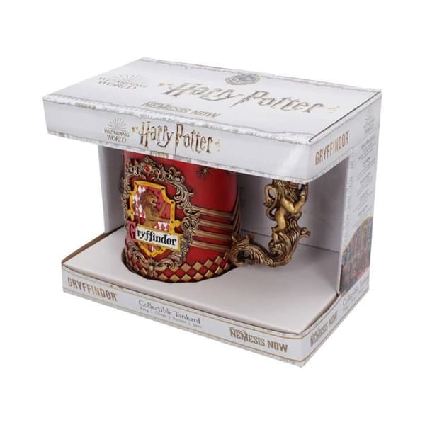 Mugg - Harry Potter - Gryffindor - Skulpterad - Handmålad - Rött harts