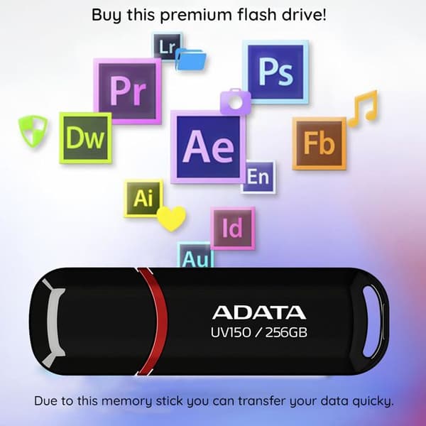 ADATA USB-flashdrev 64GB USB3.0 UV150 Rød - AUV150-64G-RRD