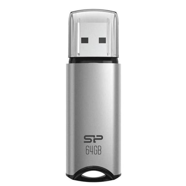 USB-nøgle - SILICON POWER - Marvel M02 - 64 GB - USB 3.2 Gen 1 - Sølvfarvet