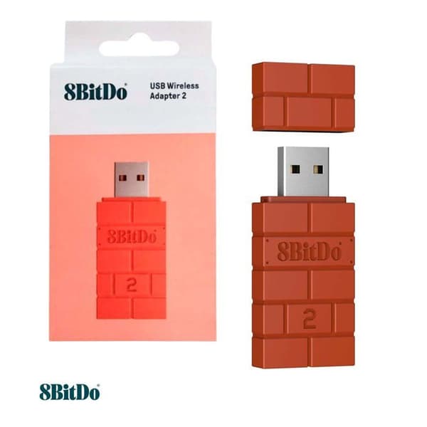 8Bitdo Wireless USB Adapter Version 2 til Windows/Raspberry Pi/Steam Deck/Xbox/PS5/Nintendo Switch