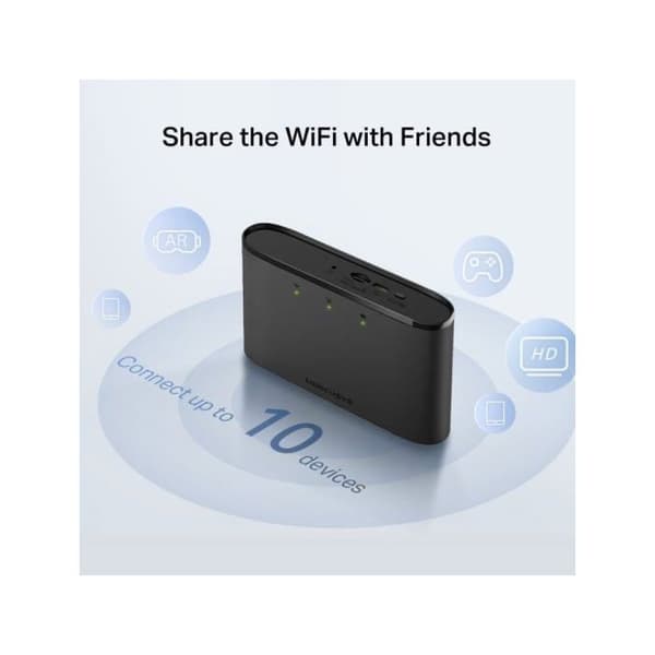 Mobilrouter 4G LTE - MERCUSYS - MT110 - 150 Mbps - 10 forbindelser - Sort