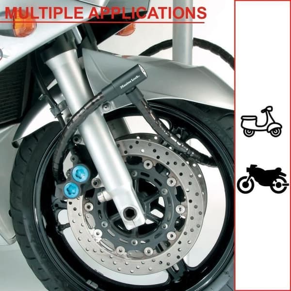 Antivol Moto - MASTER LOCK - Ledet kabel 2m - Diameter 20mm - Blå