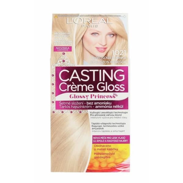 48ml Loréal Paris Casting Creme Gloss Glossy Princess, 1021 Coconut Baby, Hårfarve