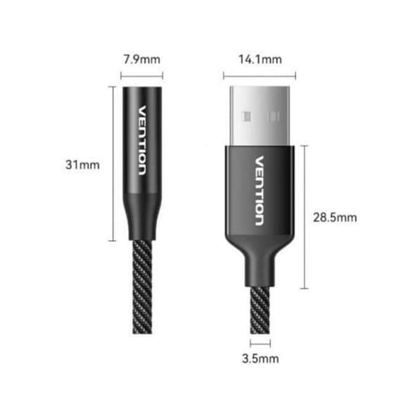 USB audio converter til jack 3,5 mm - VENTION - CVEBC - 1 m - Grå - Til headset og mikrofon til PC